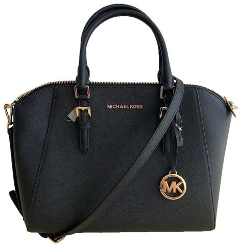 michael kors ciara black|ciara large saffiano leather satchel.